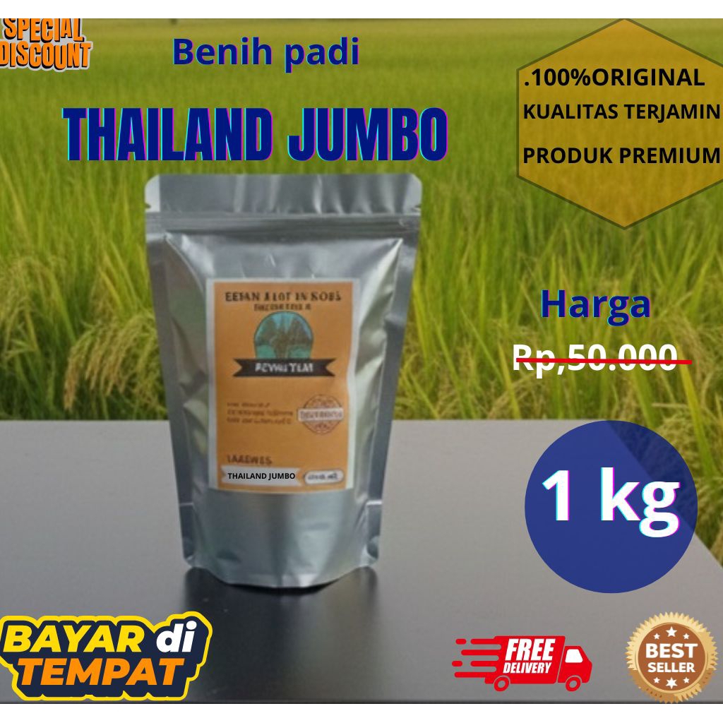 benih padi unggul THAILAND JUMBO 1kg benih padi premium