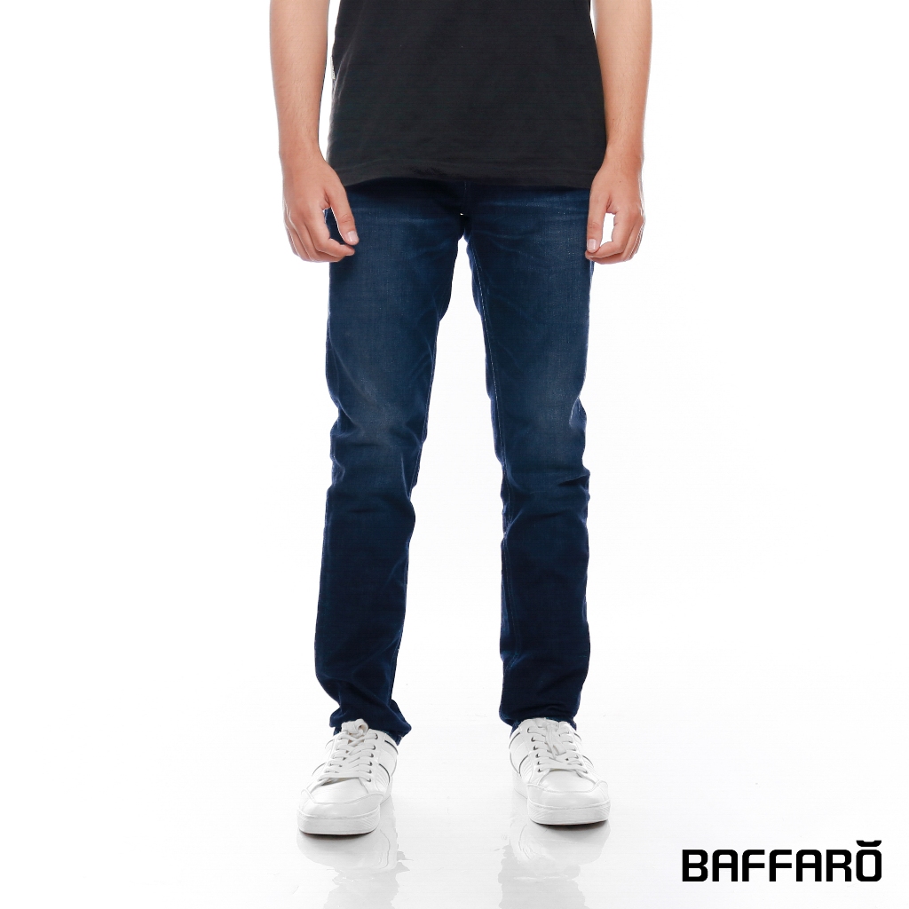 Celana Jeans Panjang Pria PREMIUM Slim Fit BAFFARO Comfort Stretch Washed Blue / B911-028WBL