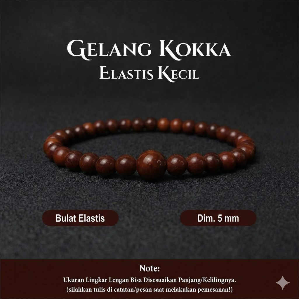 GELANG KESEHATAN KAYU KOKKA KAUKAH - GELANG KOKKA ORIGINAL TURKI BULAT KECIL ELASTIS KARET