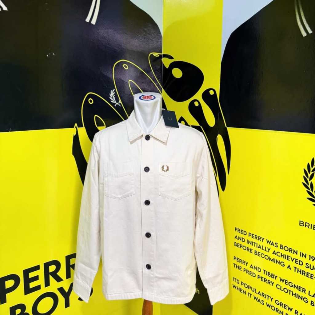Fred Perry Overshirt Twill Ecru & Gold Made In China (M6627/560)