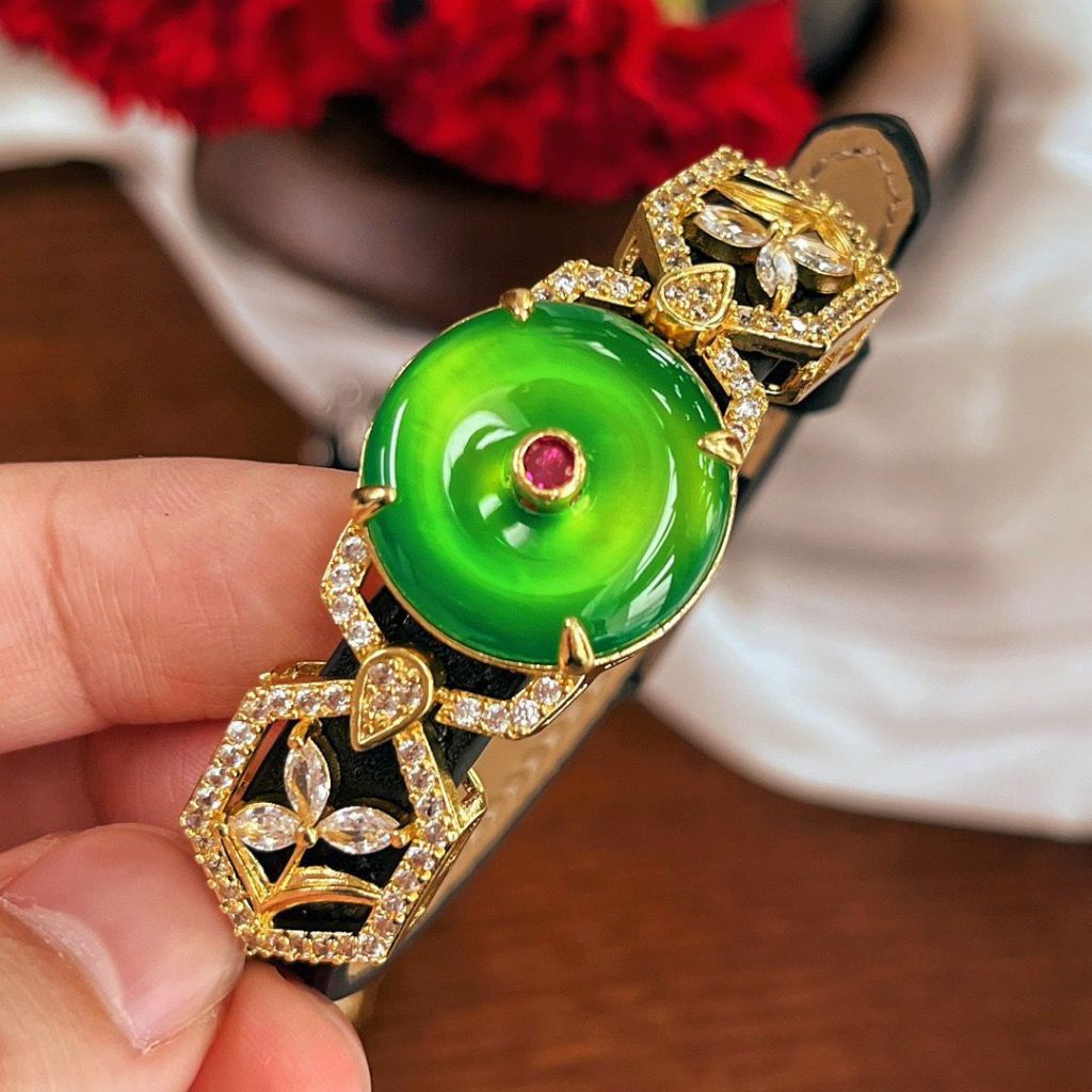 [ Premium Giok Asli / Lab Carbon Diamond ]-FL-IF-VVS1-D Emas Asli 18K/24K Gold PREMIUM Perhiasan Jew