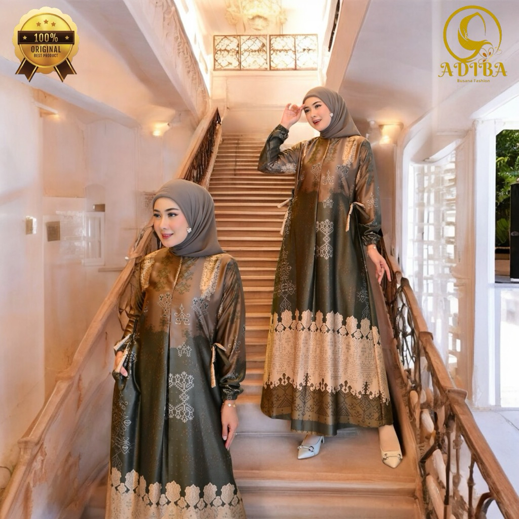 Gamis Raya Motif Silk Premium Gamis Model Terbaru Gamis Lebaran Gamis Kondangan Kekinian Bagus