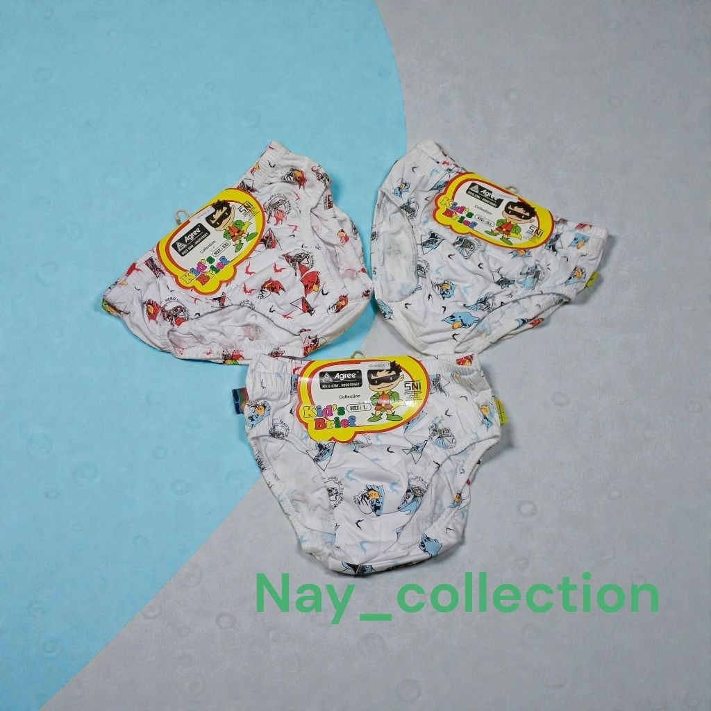 [ 3pcs ] AGREE KIDS AK027 - Celana Dalam Cowok KARAKTER SPIDERMAN BATMAN MURAH