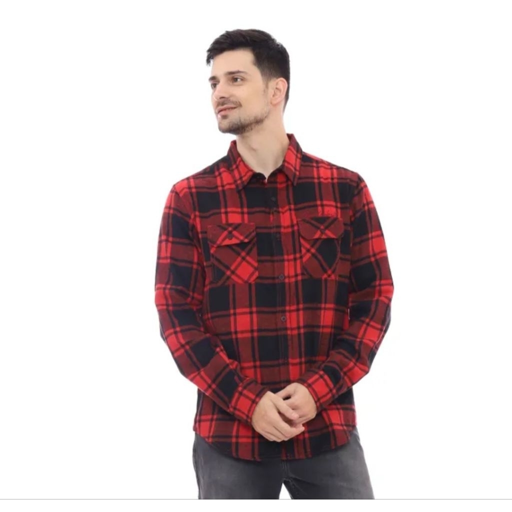 Kemeja Panjang Spyderbilt Wested Flanel Red Original