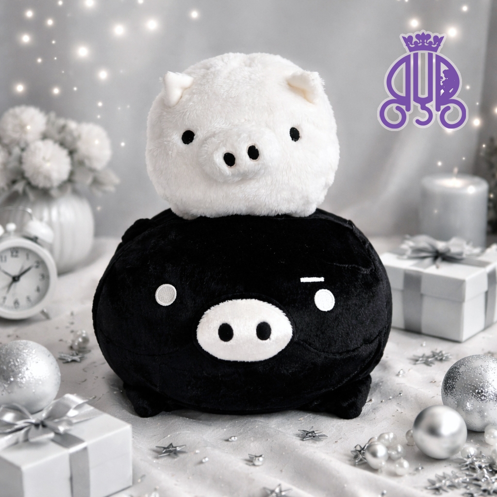 Boneka karakter babi Monokuro Boo