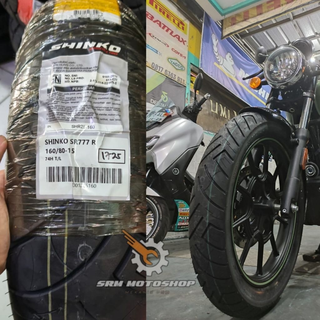 Set Ban Motor Shinko SR777 110/90-19 & 160/80-15 New stock Made In Korea