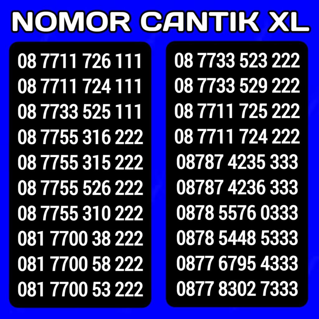 NOMOR CANTIK XL 9999