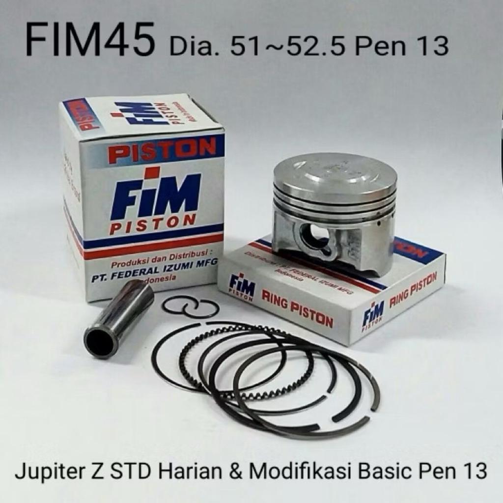 PISTON KIT RACING FIM45 ( PIN 13 ) STD JENONG  Jupiter z Vega R ZR 25 50 75 100 125 150 | 51 51,25 5