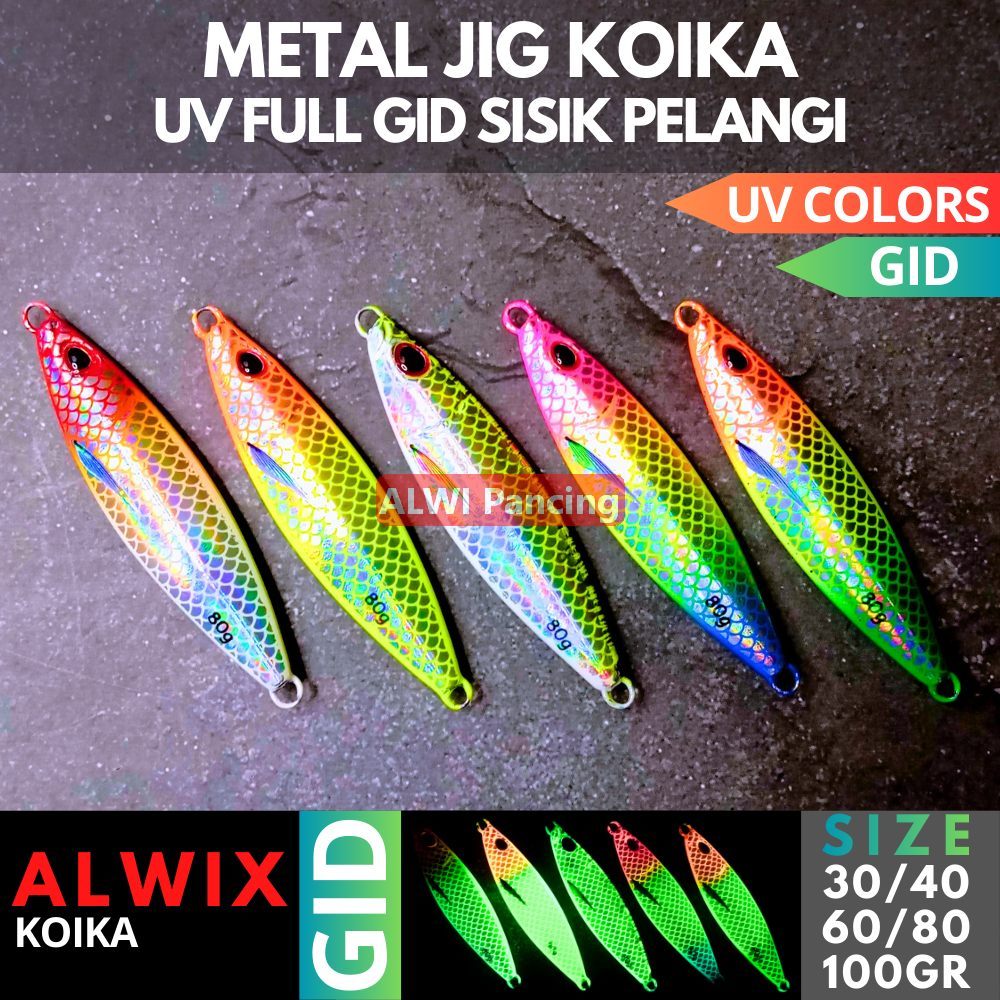 ALWIX Metal Jig KOIKA GID SISIX UV Umpan Jig 30 40 60 80 100gr