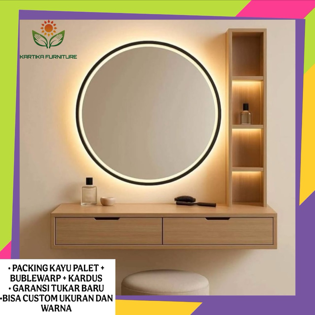 Meja rias gantung + Rak / Meja rias minimalis