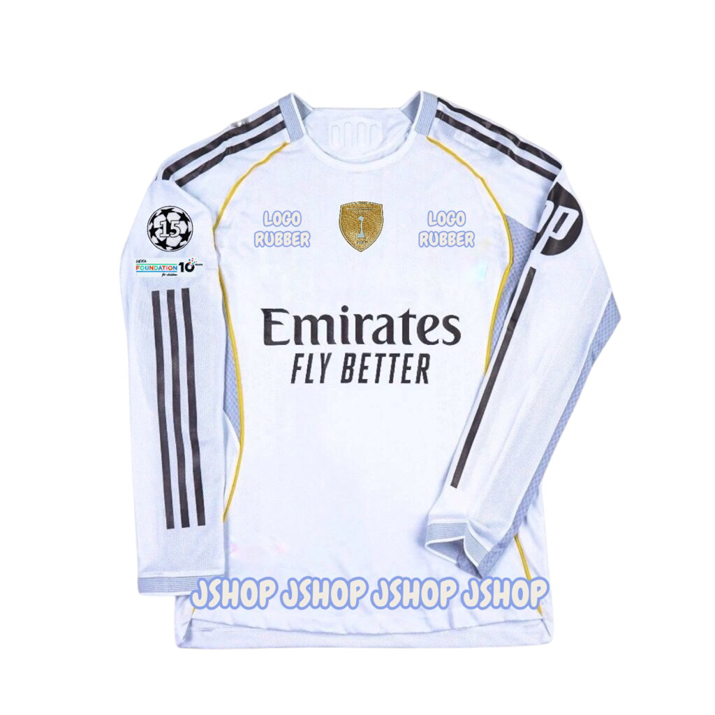 LIVE 2 LENGAN PANJANG PLAYER ISSUE JERSEY BOLA MADRIIDD HOME 2025 2026 JERSEY LS PLAYER ISSUE