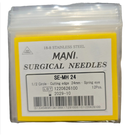 MANI Jarum Mani MH 24 Kulit 1/2 Lingkaran isi 12pcs Stainless Steel