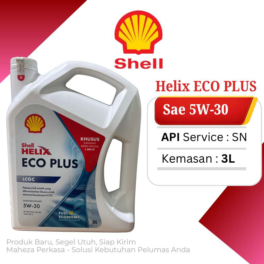 Shell Helix ECO Plus SAE 5W-30 Oli Mesin Bensin SN Mobil LCGC 3 Liter