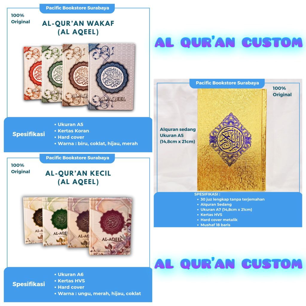 Alquran Custom Nama Foto | SURABAYA | Al-Quran untuk Wakaf Tasyakuran Tahlil Yasin Hadiah Hampers Is