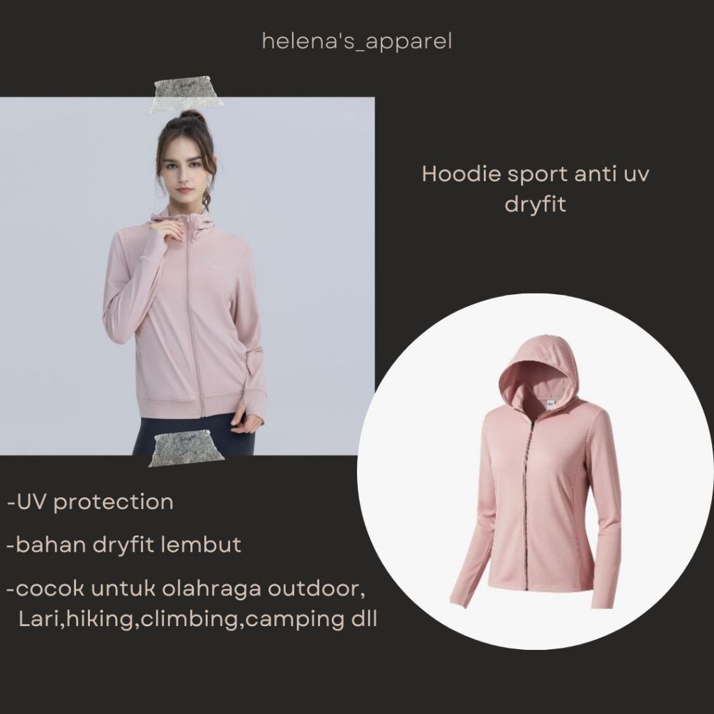 Jaket Olahraga Jaket Hoodie Pria dan Wanita anti UV Protection Waterproof Ringan