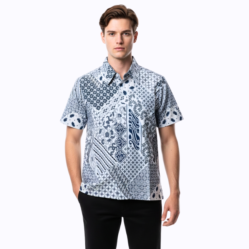 Kemeja Batik Pria - Bhatara Batik Varo - Atasan Kemeja Batik Lengan Pendek