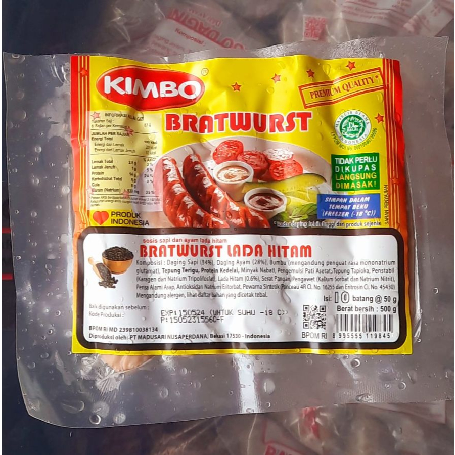 SOSIS KIMBO BRATWURST LADA HITAM ISI 10