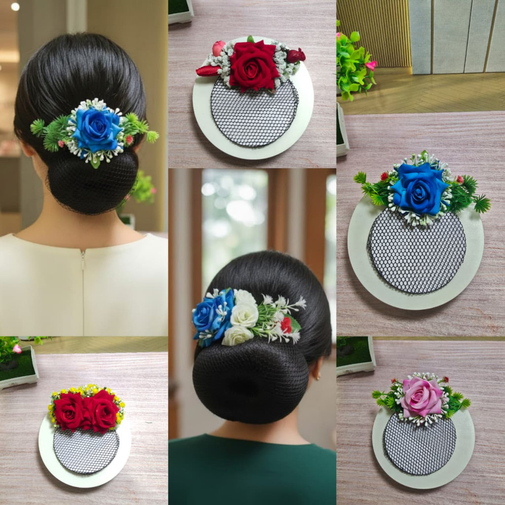 Jepit Rambut Bunga Mawar Baldu/Hiasan Sanggul/Kep Harnet