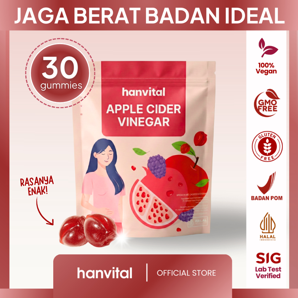 Hanvital ACV DIET GUMMIES - POUCH ISI 30 - Jaga Berat Badan Ideal