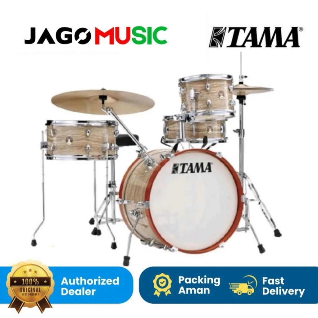 Drum Akustik Drum TAMA LJK48H4 Club JAM Kit 4-Piece w/ Hardware Throne Tanpa Cymbal - CMW - Cream