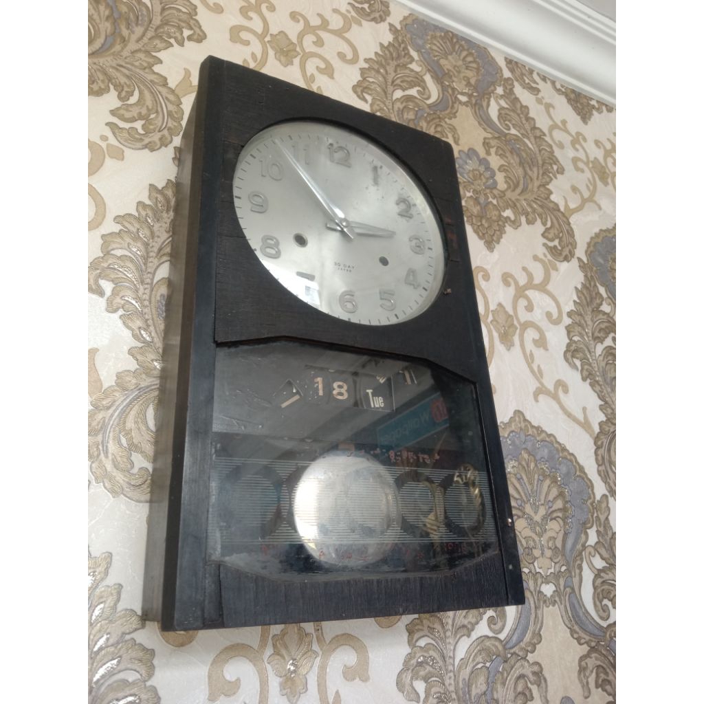 Jam Dinding Kayu ORI Jadul Lawas Made in Japan