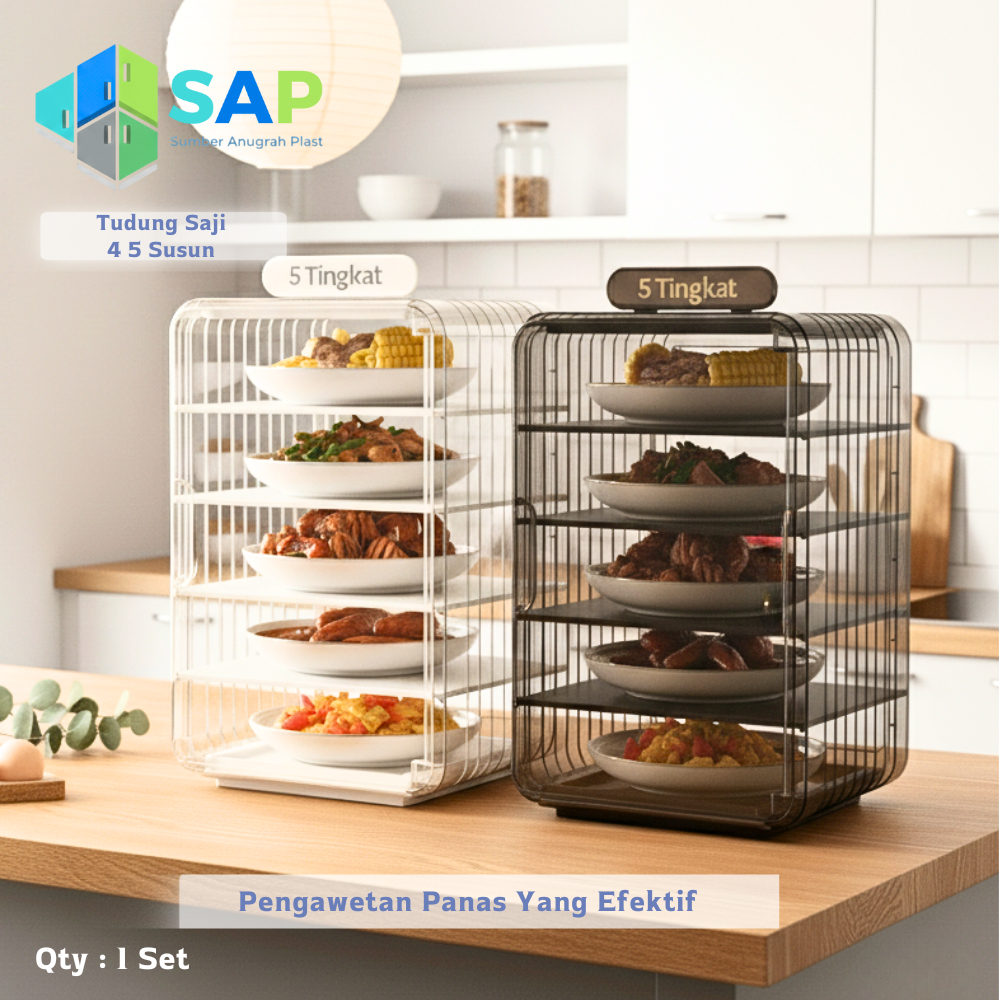 SAP Tudung Saji 4 5 Susun Jumbo Tudung Saji Estetik Rak Makanan Rak Susun Storage Food 4 5 Tingkat