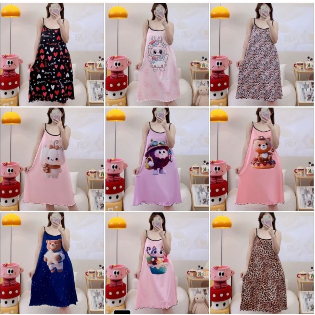 Daster Singlet Import  Fashion Wanita baju import Daster sexy Tali satu