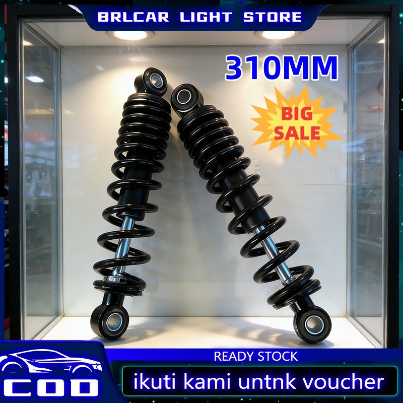 2PCS Black 310MM Shockbreaker Belakang Sepeda Listrik Selis Universal Uwinfly Goda Exotic Pacific Uw