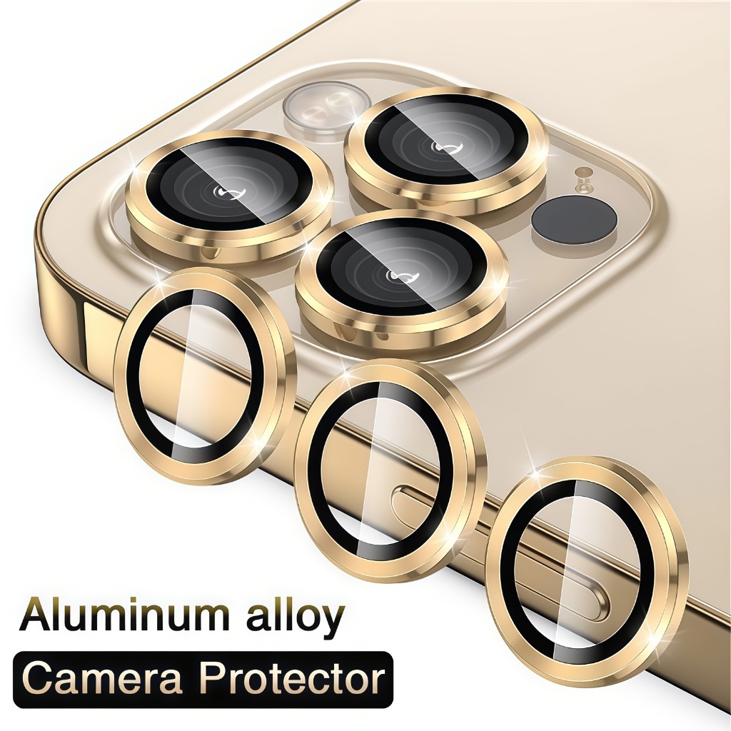 Desert Titanium Gold Camera lens protection Tempered lens Glass film for iPhone 16 15 14 13 12 11 Pr