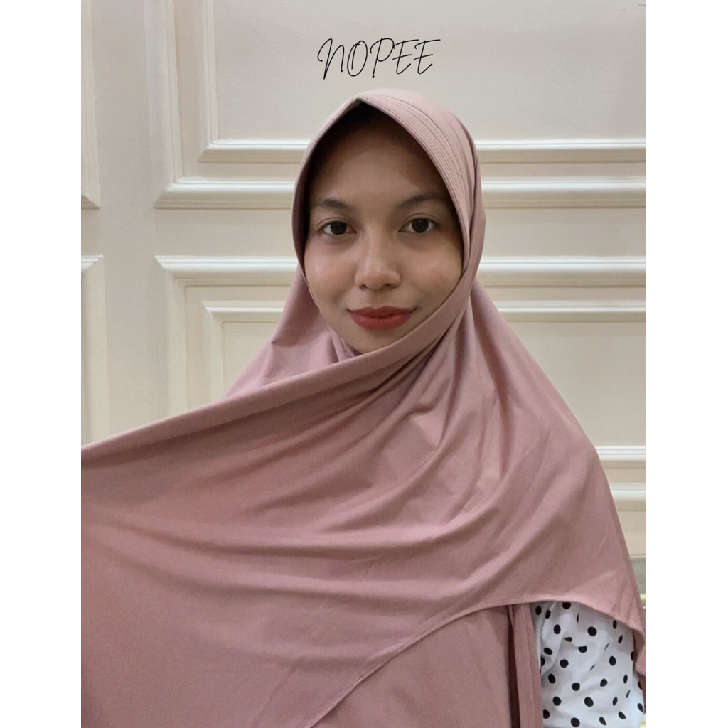 Nopee Kerudung Segi Empat Pet Jersey Premium- Instan tanpa menggunakan jarum
