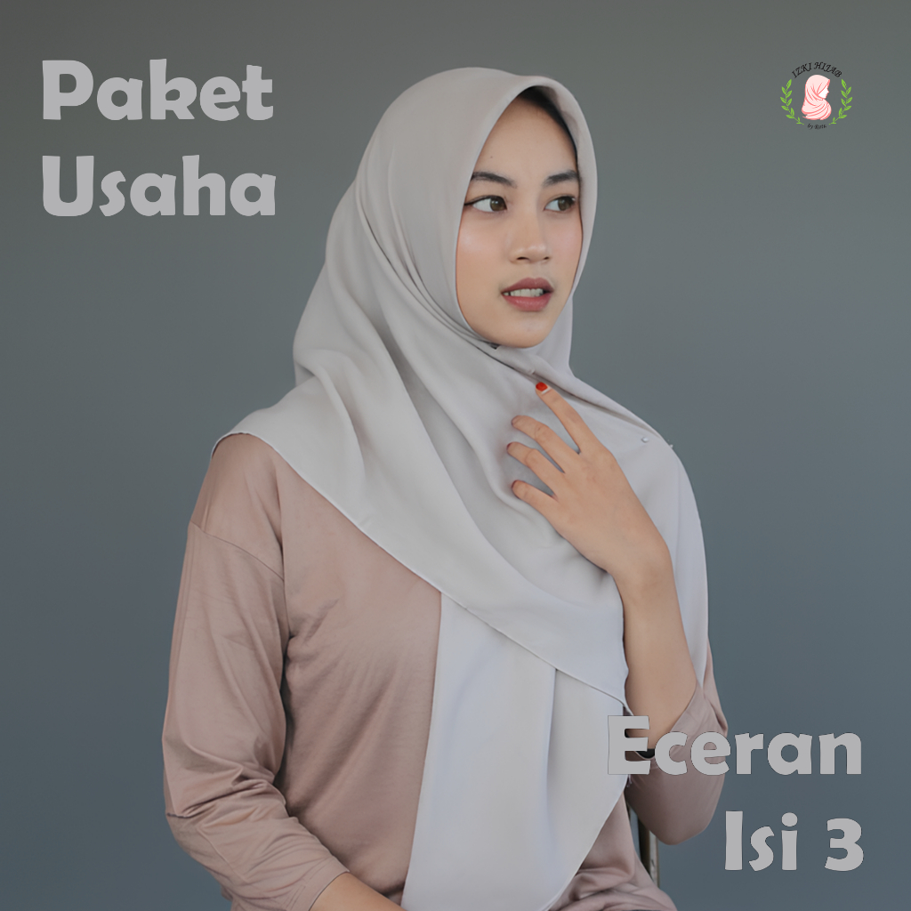 IZKIHIJAB – Paket Grosir ISI 3PCS Kerudung Voal Paris Segiempat Premium Bahan Voal Paris Premium