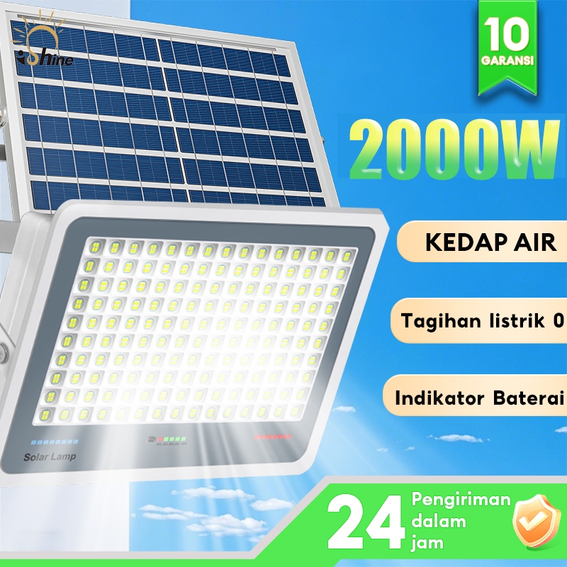 [Banyak Beli Banyak Hemat]  lampu tenaga surya matahari 1500W panel surya Otomatis Led cahaya contro