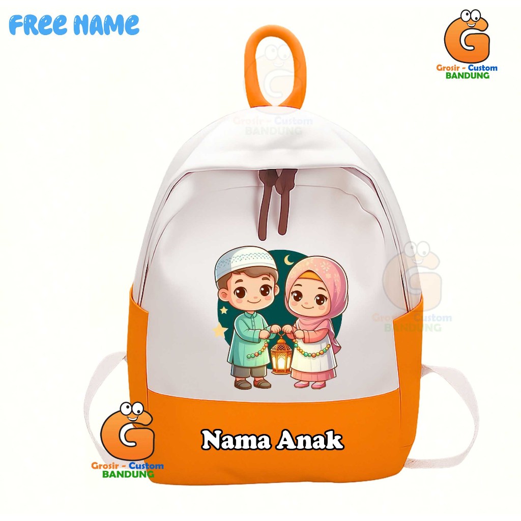 Tas Ransel Anak Ngaji Anak Berdoa Unisex Tas Anak Muslim Lucu TK - SD Free Nama  256 - Grosir_Custom