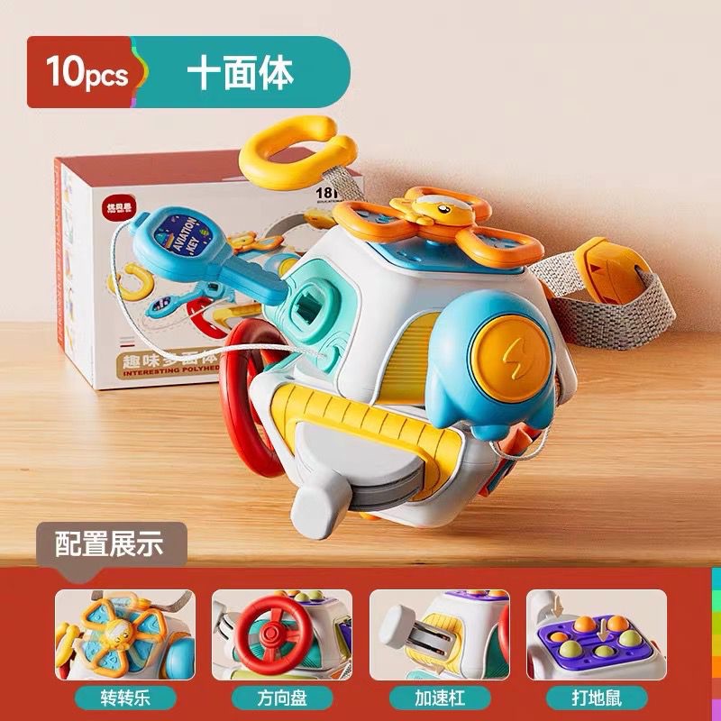 Mainan Bayi Busy Cube Bayi 8 Bulan Polihedron Sisi Mainan Sensorik Montessori Mainan Edukasi Bayi da