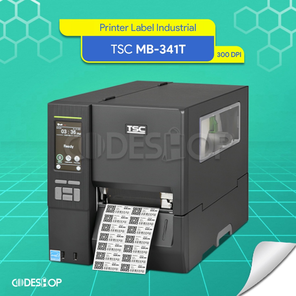TSC MH341T Printer Label Barcode Industrial USB Serial LAN 300dpi Direct Thermal Transfer