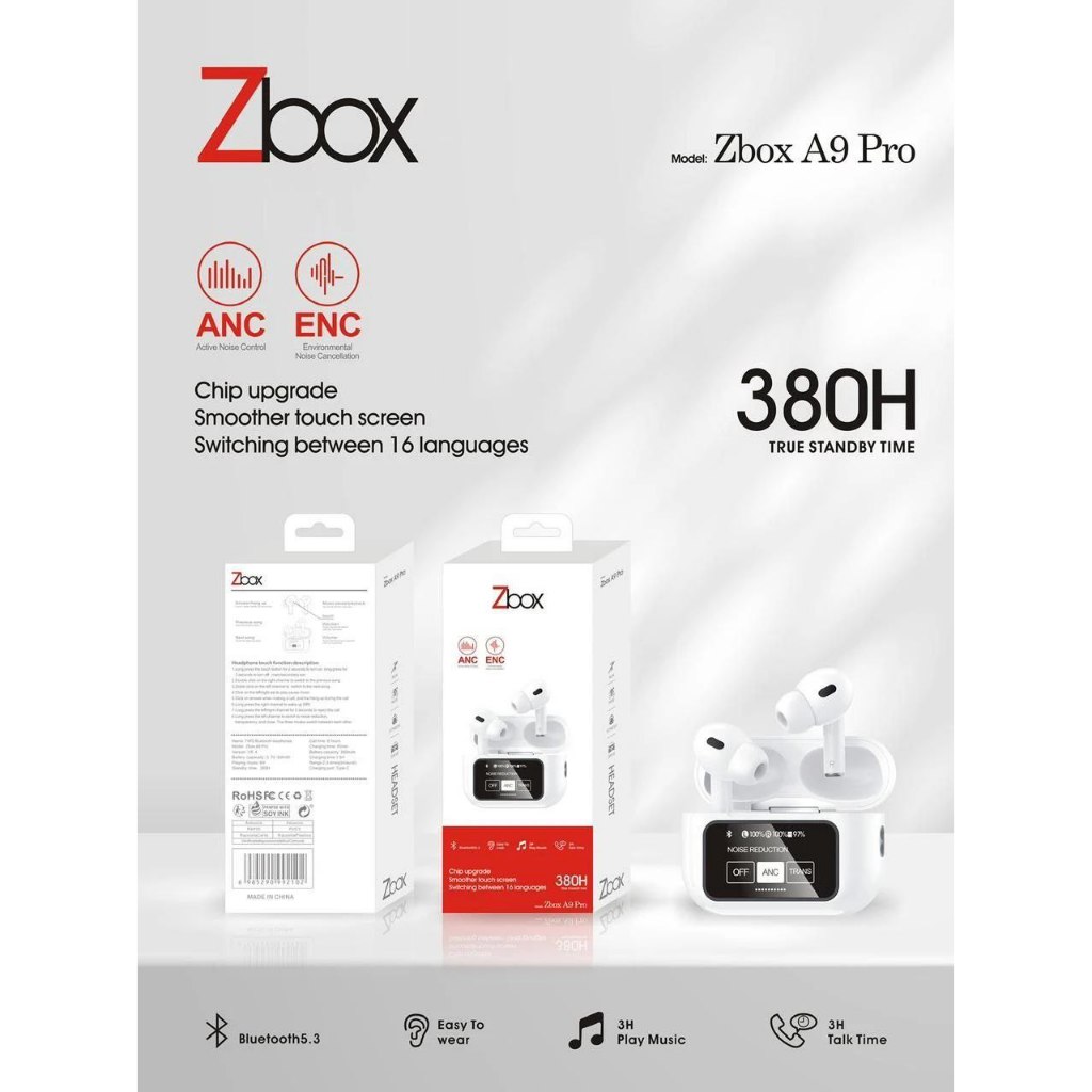 HEADSET BT TWS ZBOX A9 PRO