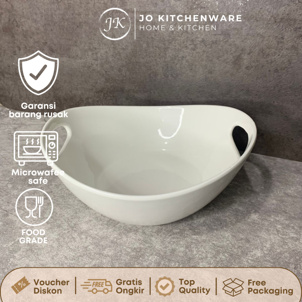 Mangkok buah keramik premium 25,5x22 cm hotelware putih polos serbaguna 131-1