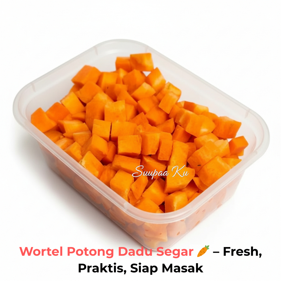 Wortel Potong Dadu Lokal Fresh Bersih & Siap Olah Kirim Instan