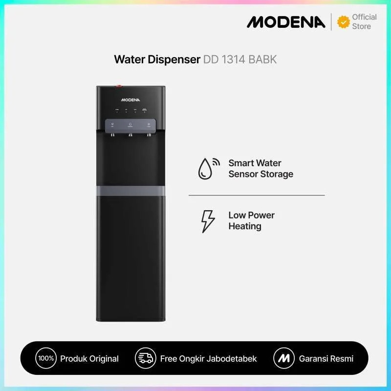Dispenser MODENA DD1314BABK Galon Bawah Kompresor Low Watt