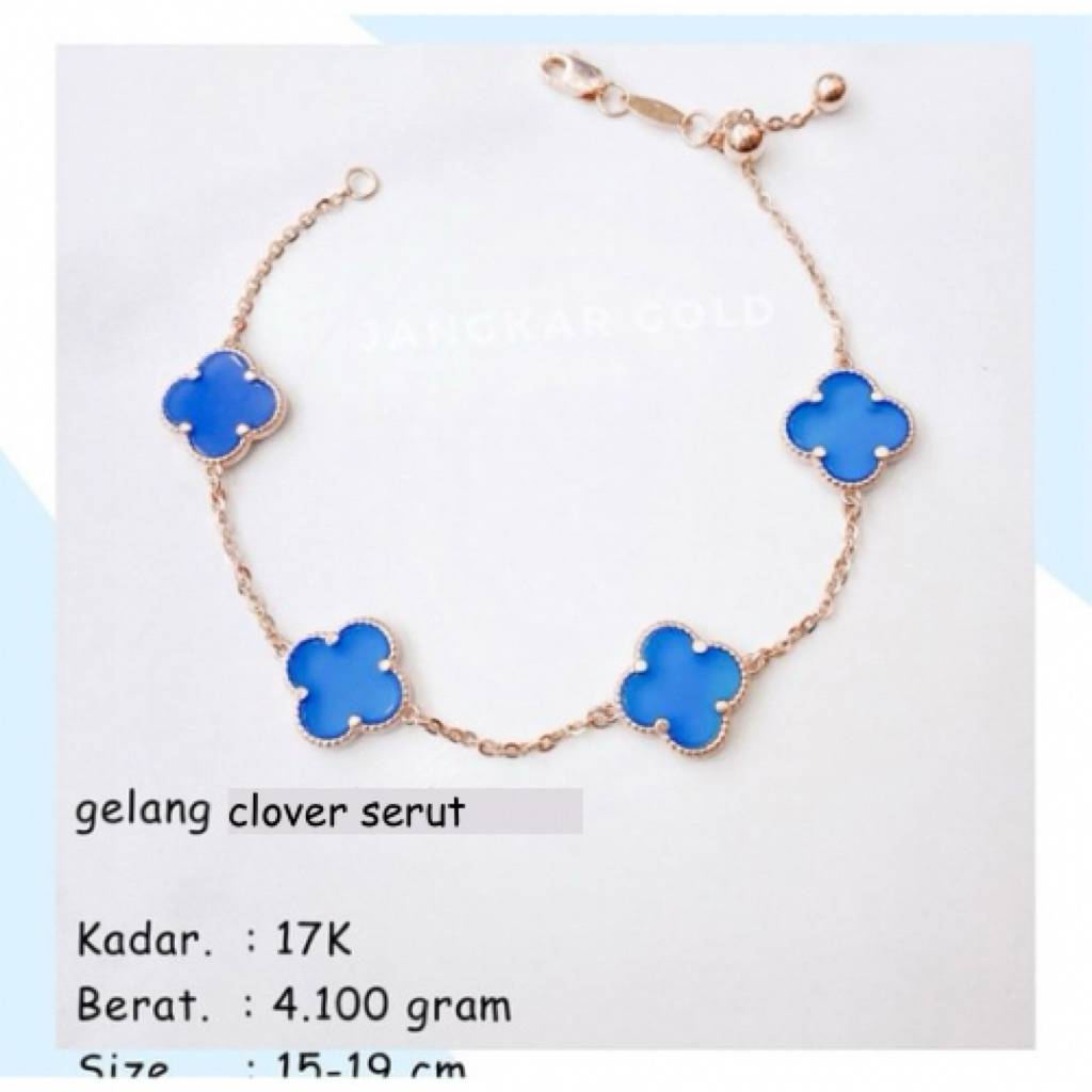 GELANG CLOVER SERUT BLUE 17K 4.100GR CLOVER ALHAMBRA