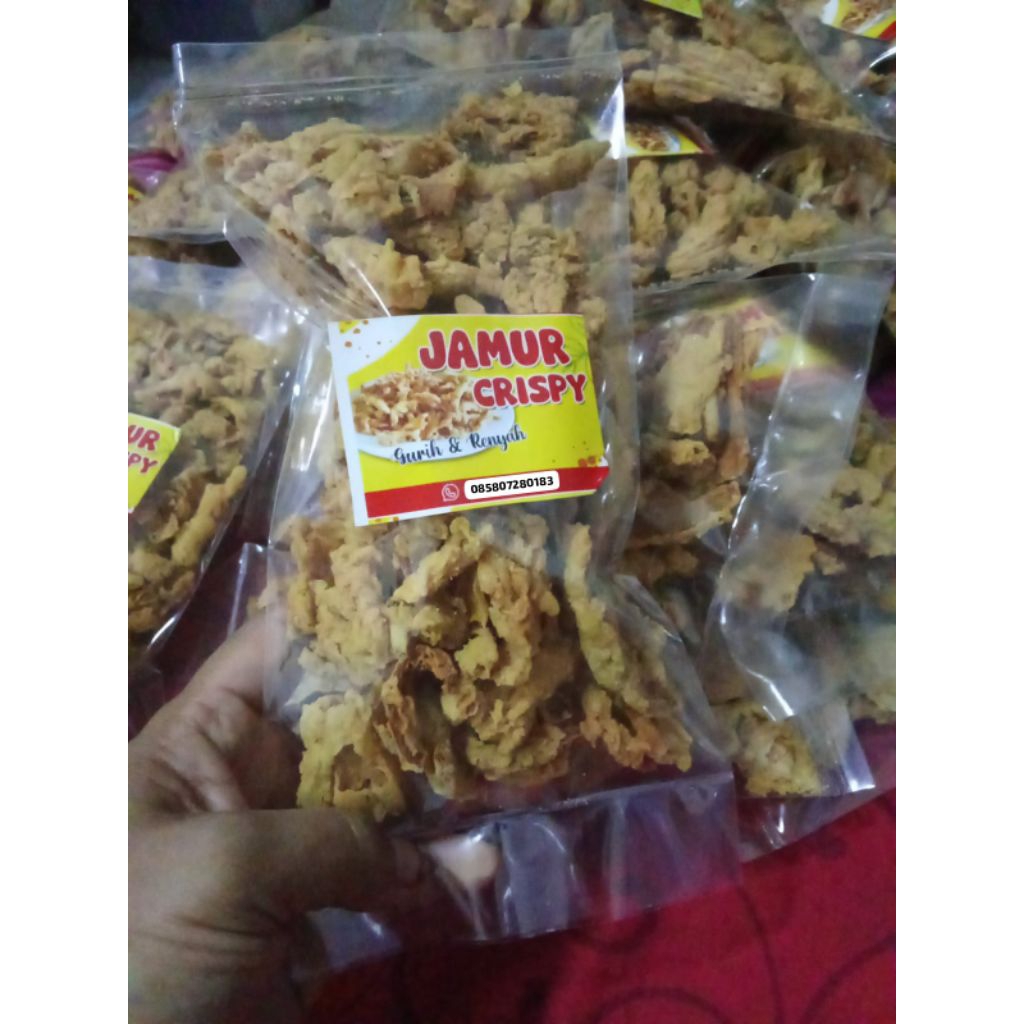 Kripik jamur crispy gurih renyah 100 gram