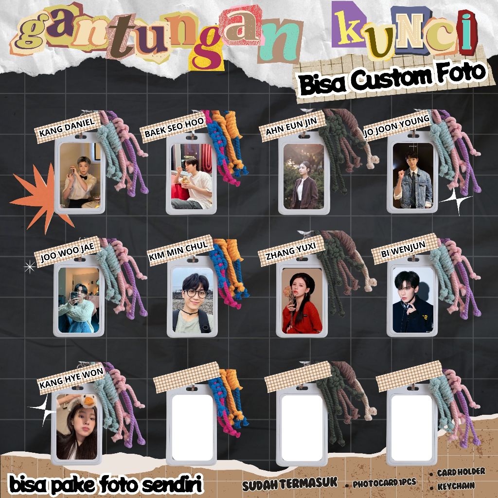 (BISA CUSTOM) GANTUNGAN KUNCI KEYCHAIN KPOP I JO JOON YOUNG I JOO WOO JAE I KANG DANIEL I KANG HYE W