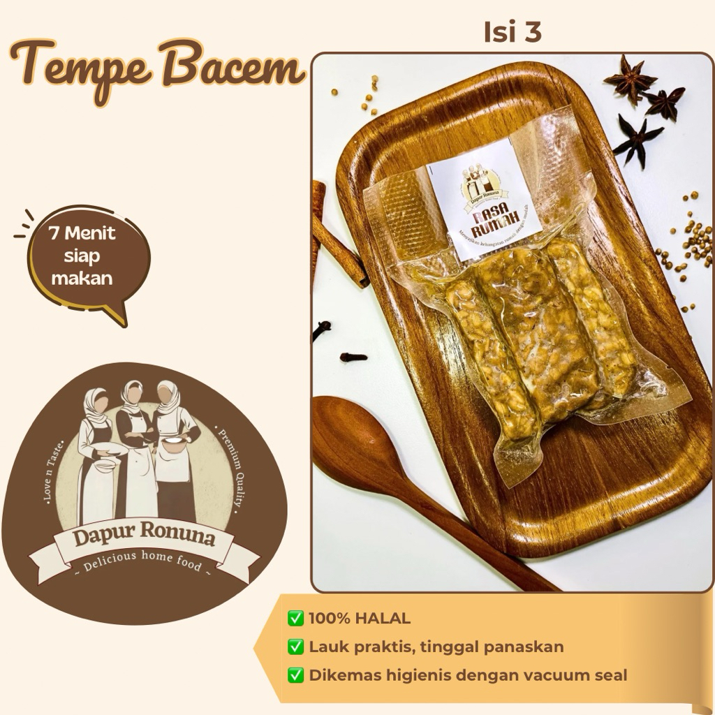 Rasa Rumah | Tempe Bacem | Lauk Frozen makanan instan,praktis tanpa pengawet