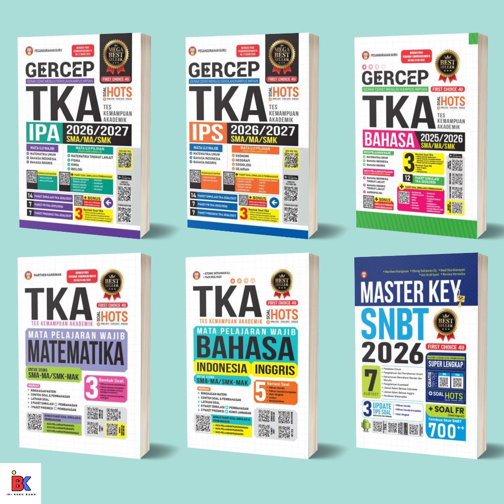 Buku TKA IPA/IPS/Bahasa/Indonesia/Inggris/Matematika Wajib/SNBT SMA/MA/SMK 2026/2027