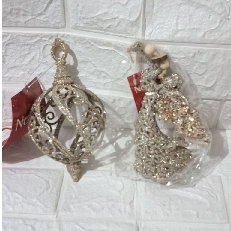 hiasan natal ornamen pohon natal lonceng malaikat original brand noel ace hardware azko christmas tr