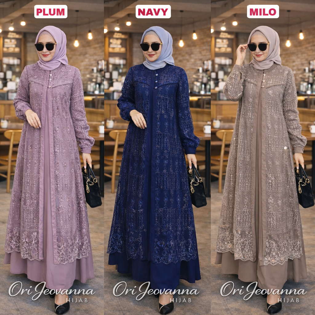 Gamis Hayya Termurah Brukat Mahogany Burgundy Teracota Gamis Brukat Kondangan Mewah Elegan 2026
