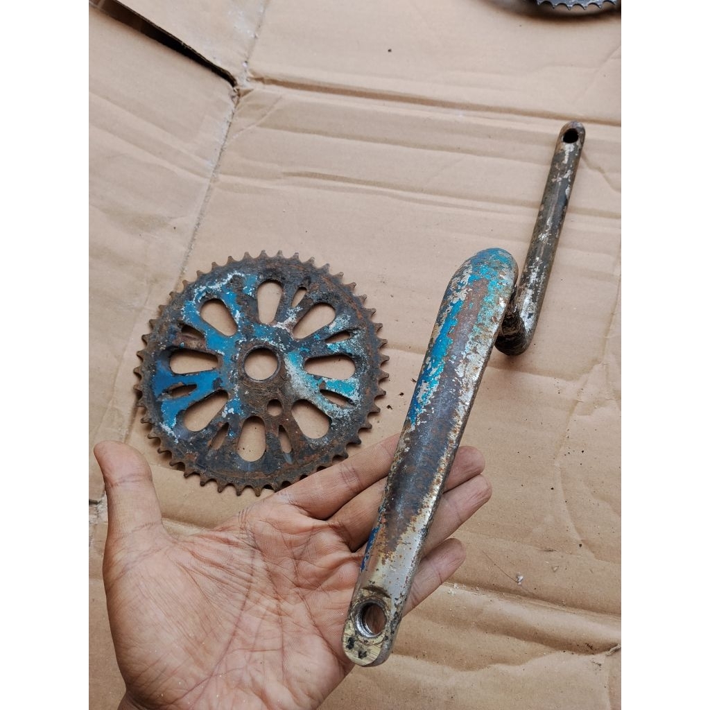 CRANK SEPEDA BMX JADUL LC 175 TAIWAN 44T VINTAGE ANTIK