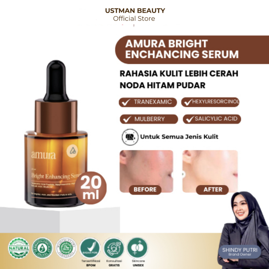 Amura Bright Enhancing Serum Pemudar Flek Hitam Mencerahkan dan Menunda Penuaan Dini SALE