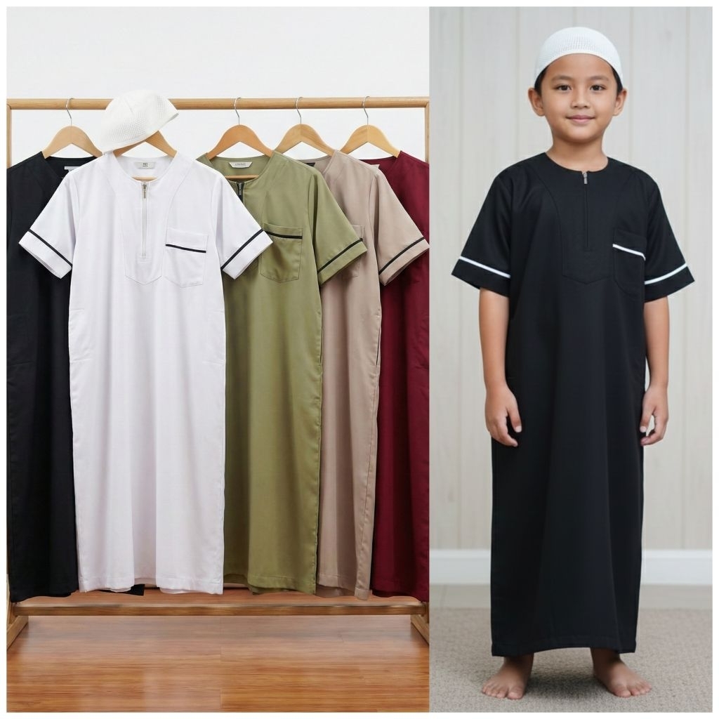 JUBAH AL-FADHIL PREMIUM 3-13 TAHUN TOYOBO FREE PECI