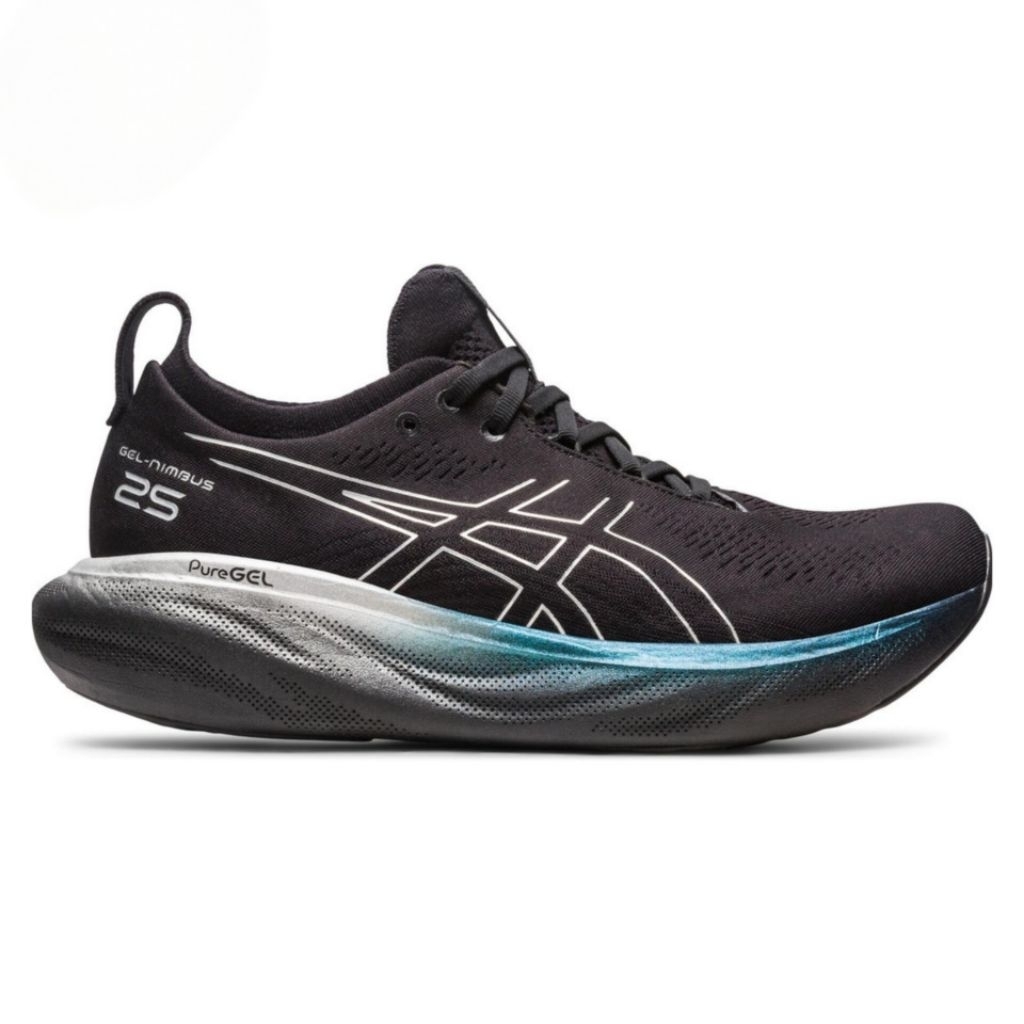 ASICS GEL-NIMBUS 25 PLATINUM MEN'S RUNNING SHOES - BLACK/PURE SILVER